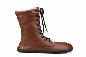 Ahinsa Jaya Barefoot Women's Winter Boots Brown | HZC6872XD