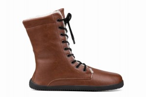 Ahinsa Jaya Zip-up Barefoot Women's Winter Boots Brown | SBM1196OO