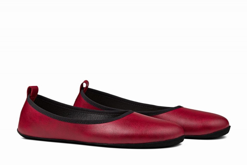 Ahinsa Ananda Narrow Barefoot Women's Ballet Flats Burgundy | SPB5868BC