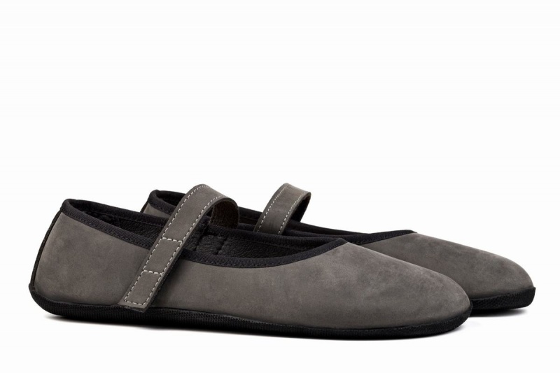 Ahinsa Ananda Nubuck Barefoot Women's Ballet Flats Grey | CRA4052HV