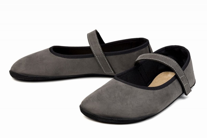 Ahinsa Ananda Nubuck Barefoot Women's Ballet Flats Grey | CRA4052HV