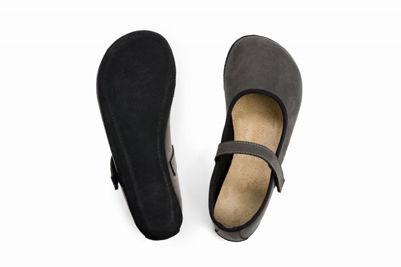 Ahinsa Ananda Nubuck Barefoot Women's Ballet Flats Grey | CRA4052HV