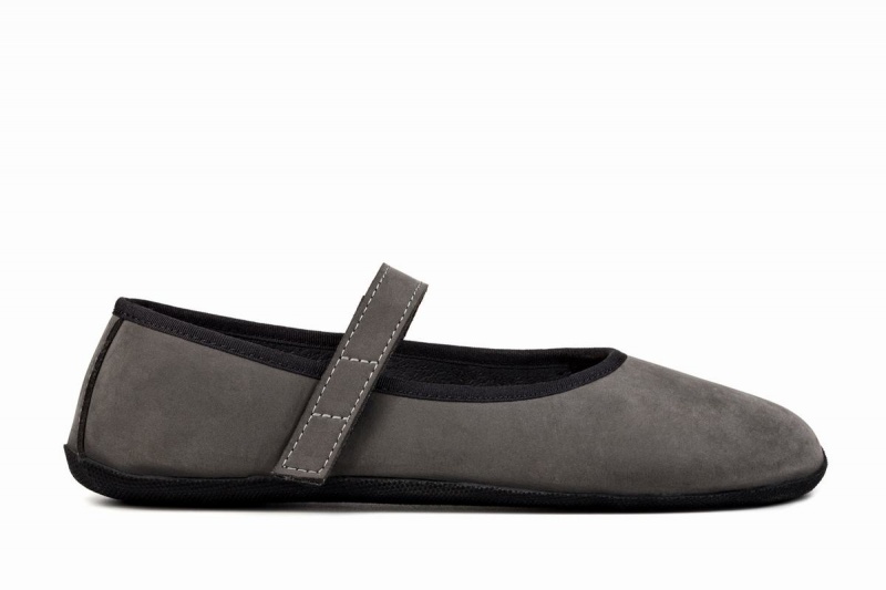 Ahinsa Ananda Nubuck Barefoot Women\'s Ballet Flats Grey | CRA4052HV