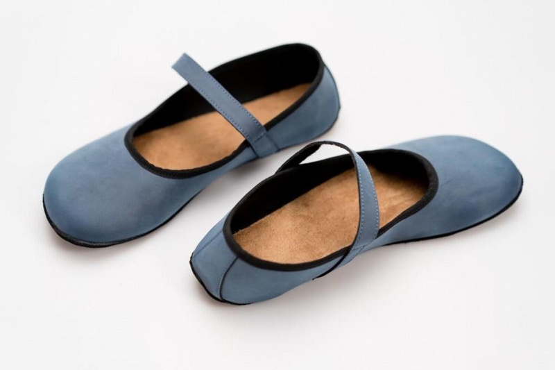 Ahinsa Ananda Nubuck Barefoot Women's Ballet Flats Blue | DWY1077QF