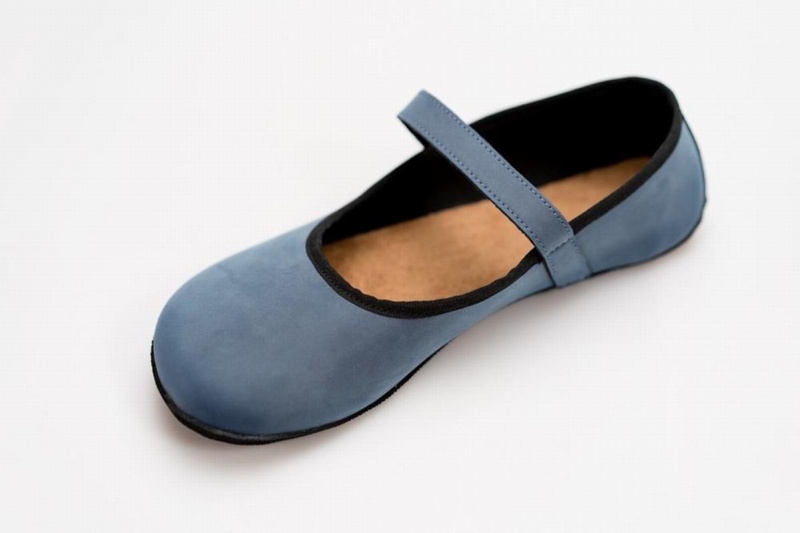 Ahinsa Ananda Nubuck Barefoot Women's Ballet Flats Blue | DWY1077QF