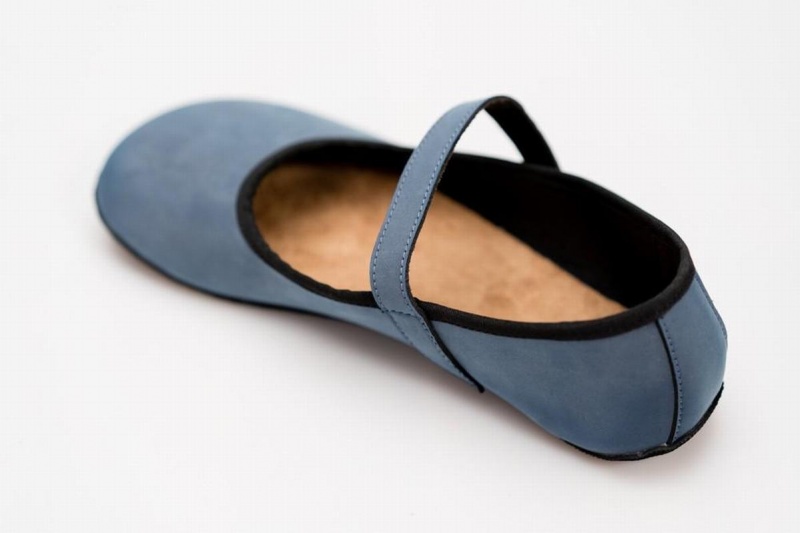 Ahinsa Ananda Nubuck Barefoot Women's Ballet Flats Blue | DWY1077QF