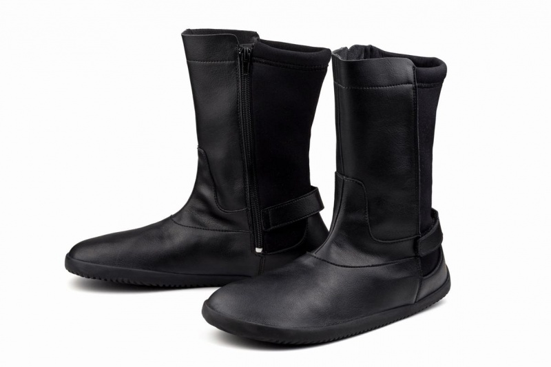 Ahinsa Barefoot Women's Mid-Calf Boots Black | MOL3769IJ