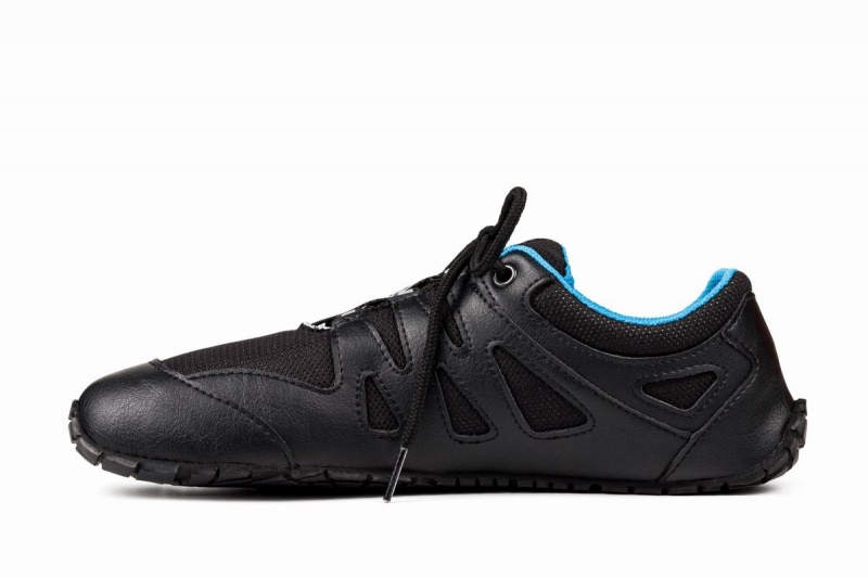 Ahinsa Chitra Run Barefoot Men's Running Shoes Black Blue | PHU9172NE