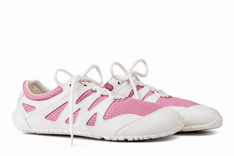 Ahinsa Chitra Run Barefoot Women's Running Shoes Pink White | XMY7352AX