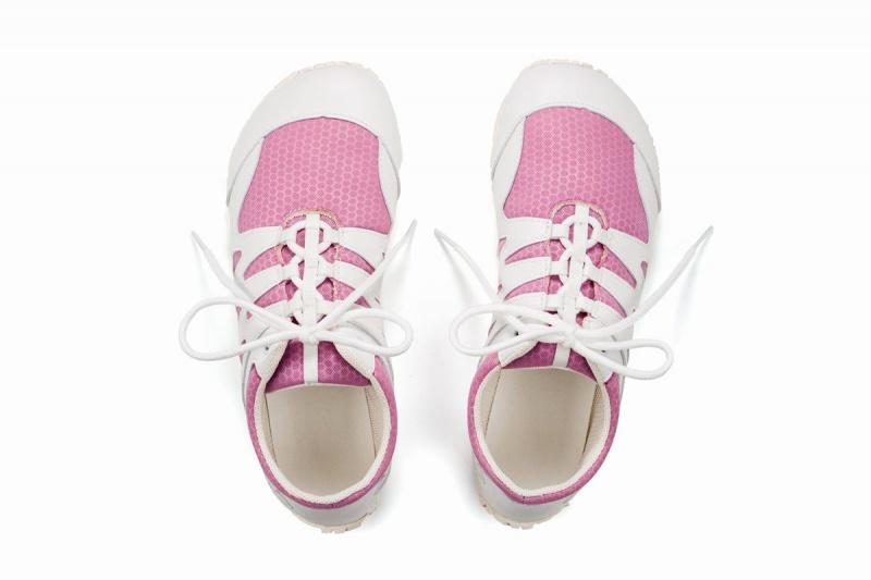 Ahinsa Chitra Run Barefoot Women's Running Shoes Pink White | XMY7352AX