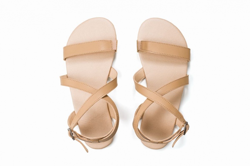 Ahinsa Hava Barefoot Women's Sandals Beige | JXK9237ZS