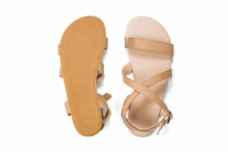 Ahinsa Hava Barefoot Women's Sandals Beige | JXK9237ZS