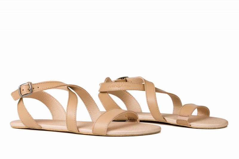 Ahinsa Hava Barefoot Women's Sandals Beige | JXK9237ZS