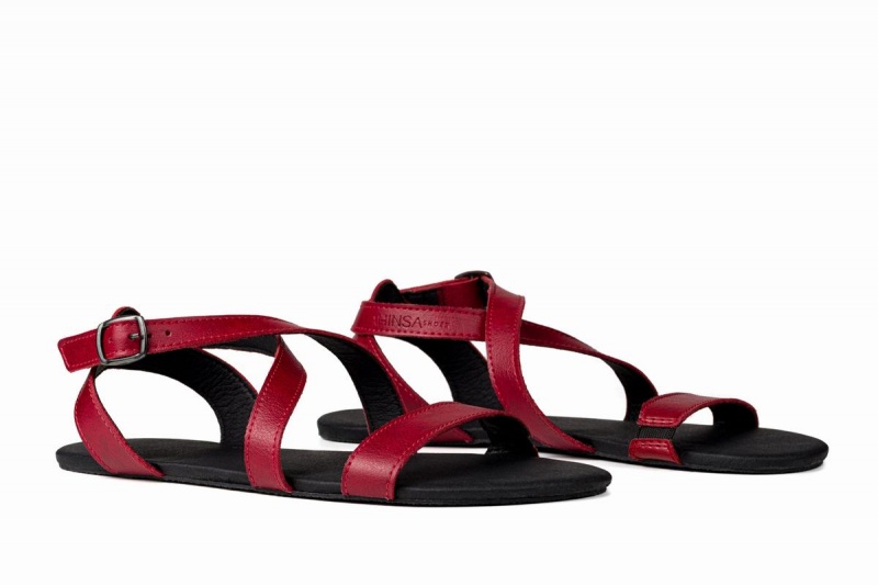 Ahinsa Hava Barefoot Women's Sandals Burgundy | PYE2948RH