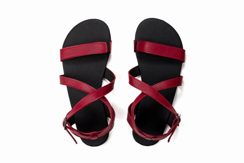 Ahinsa Hava Barefoot Women's Sandals Burgundy | PYE2948RH