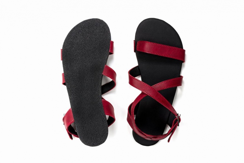 Ahinsa Hava Barefoot Women's Sandals Burgundy | PYE2948RH