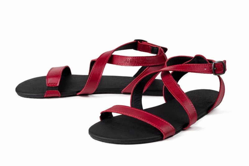 Ahinsa Hava Barefoot Women's Sandals Burgundy | PYE2948RH