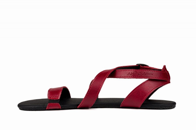 Ahinsa Hava Barefoot Women's Sandals Burgundy | PYE2948RH