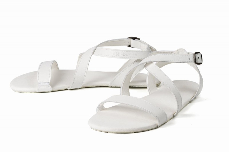 Ahinsa Hava Barefoot Women's Sandals White | ZIH8771XP