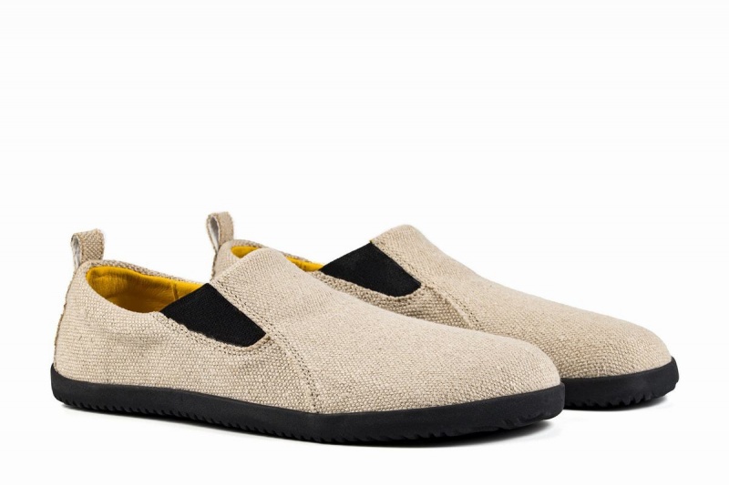 Ahinsa Hemp Barefoot Men's Slip On Sneakers Beige | NKM3946QM