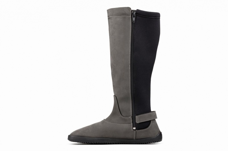 Ahinsa Nubuck Barefoot Women's Tall Boots Grey | BGK4325MY