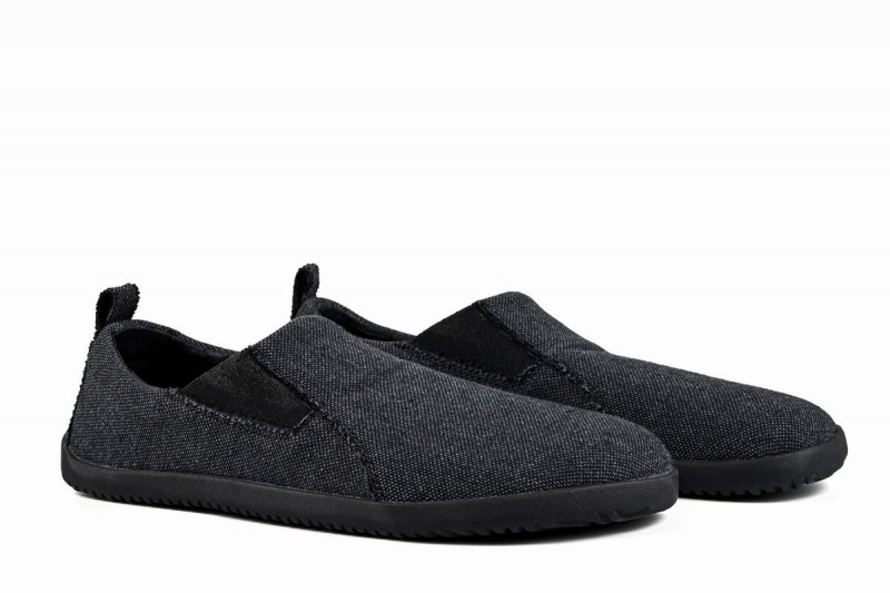 Ahinsa Recycled Barefoot Men's Slip On Sneakers Dark Grey | JQW215VK