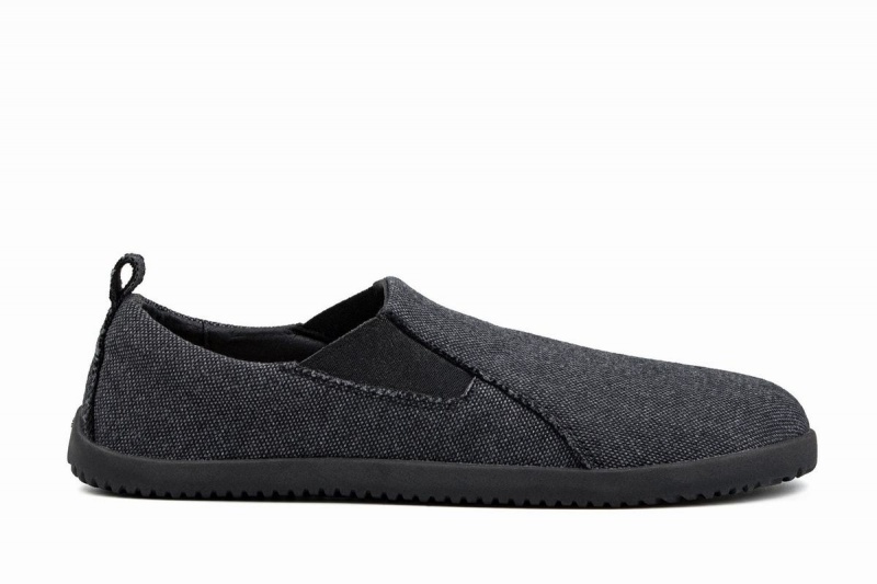 Ahinsa Recycled Barefoot Men\'s Slip On Sneakers Dark Grey | JQW215VK