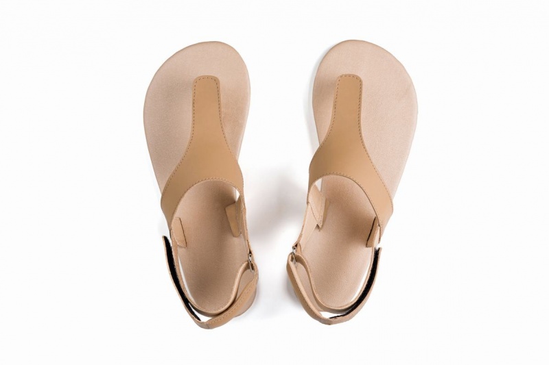 Ahinsa Simple Barefoot Women's Sandals Beige | NPZ4881TY