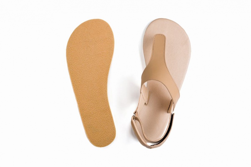 Ahinsa Simple Barefoot Women's Sandals Beige | NPZ4881TY