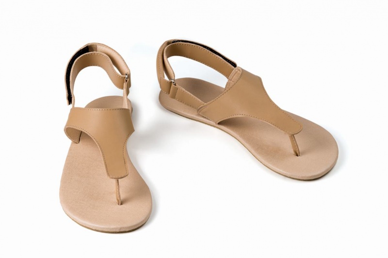 Ahinsa Simple Barefoot Women's Sandals Beige | NPZ4881TY